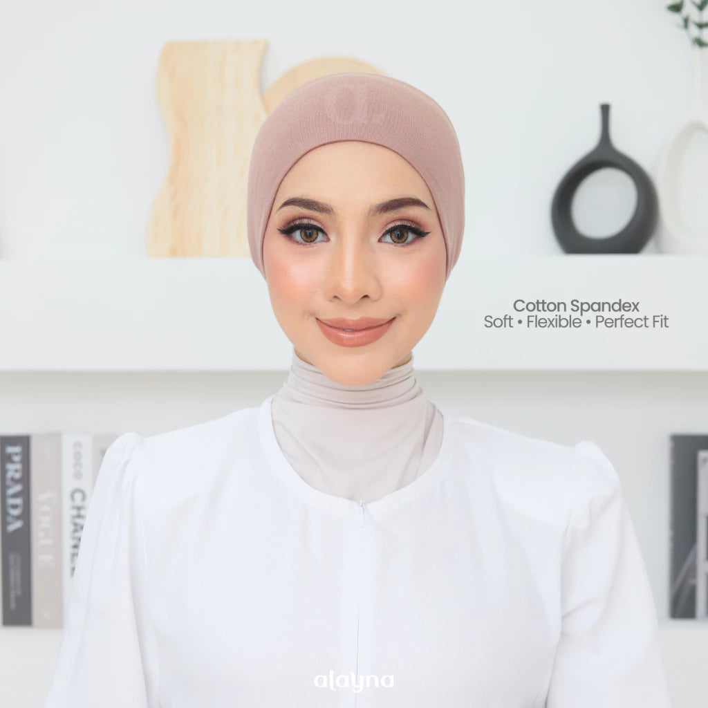 Scarf Anak Tudung Basic Skaf Anti Gerak Tak Melorot Cotton Iner Budak Sekolah Anti Slip Stretchable